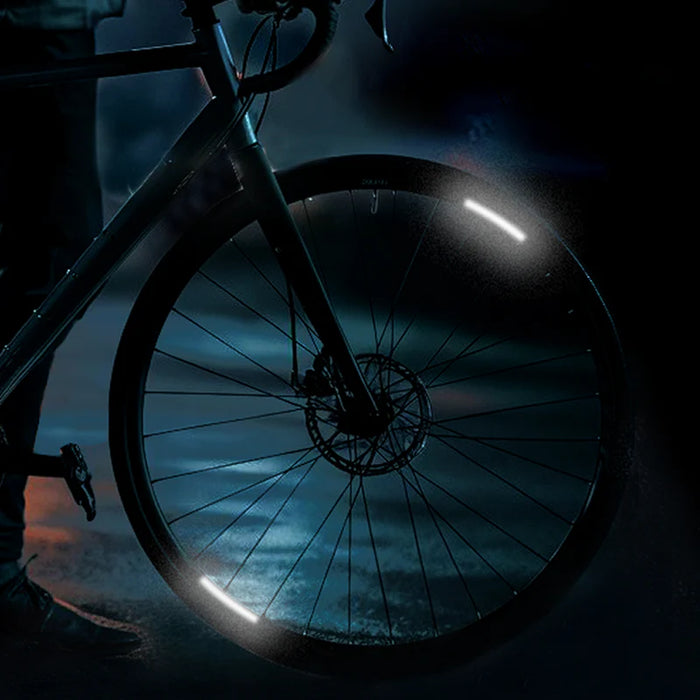 Reflective stickers on a bicycle