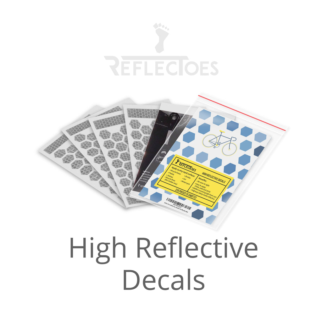 ReflecToes Reflective Stickers 5 Pack For Sports Enthusiasts (Engineer Grade 330 cd/m2)