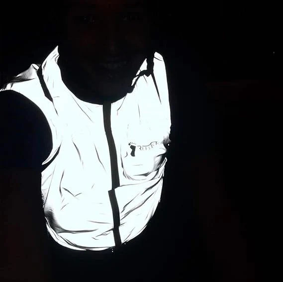 Reflective Packable Running Vest - High Visibility Windbreaker for Cycling