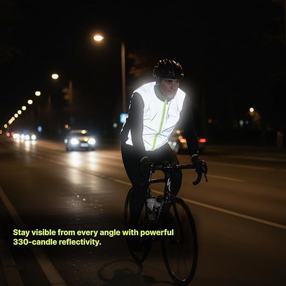 Reflective Deluxe Vest for Running & Cycling High Visibility Safety Vest with 4 Pockets