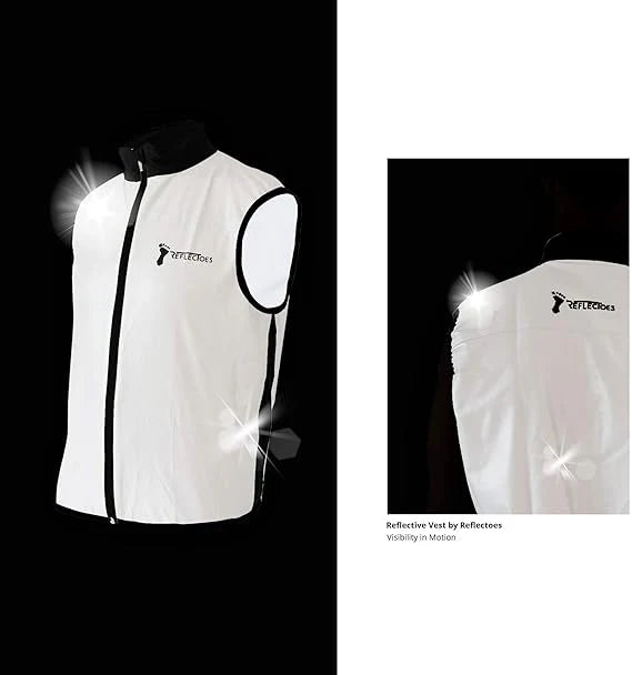 Reflective Packable Running Vest - High Visibility Windbreaker for Cycling