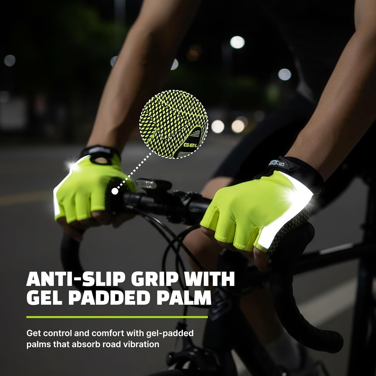 ReflecToes High Visibility Summer Cycling Gloves