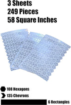 Reflective Stickers 720 Hexagonal - Three Sheets - Silver Prismatic High Intensity Retro Reflective Decals
