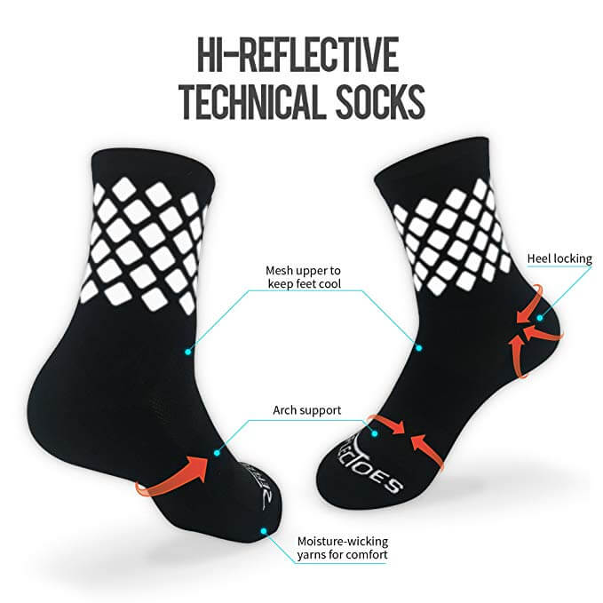 Reflec Sock Reflective Socks for Running & Cycling | High Visibility – ReflecToes