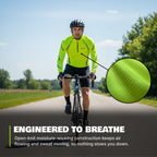 Reflective Half-Zip Cycling Jersey, High Visibility with Retroreflective Sleeves and Pockets