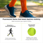 3 Pair Fluorescent Socks Day Glow Neon Socks for Cyclists & Runners