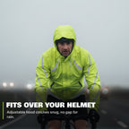 Reflective Rain Jacket - High Visibility Waterproof Cycling Jacket with Hood & Pockets