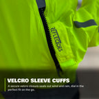 Reflective Rain Jacket - High Visibility Waterproof Cycling Jacket with Hood & Pockets