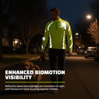 Reflective Half-Zip Cycling Jersey, High Visibility with Retroreflective Sleeves and Pockets
