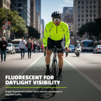 Reflective Half-Zip Cycling Jersey, High Visibility with Retroreflective Sleeves and Pockets