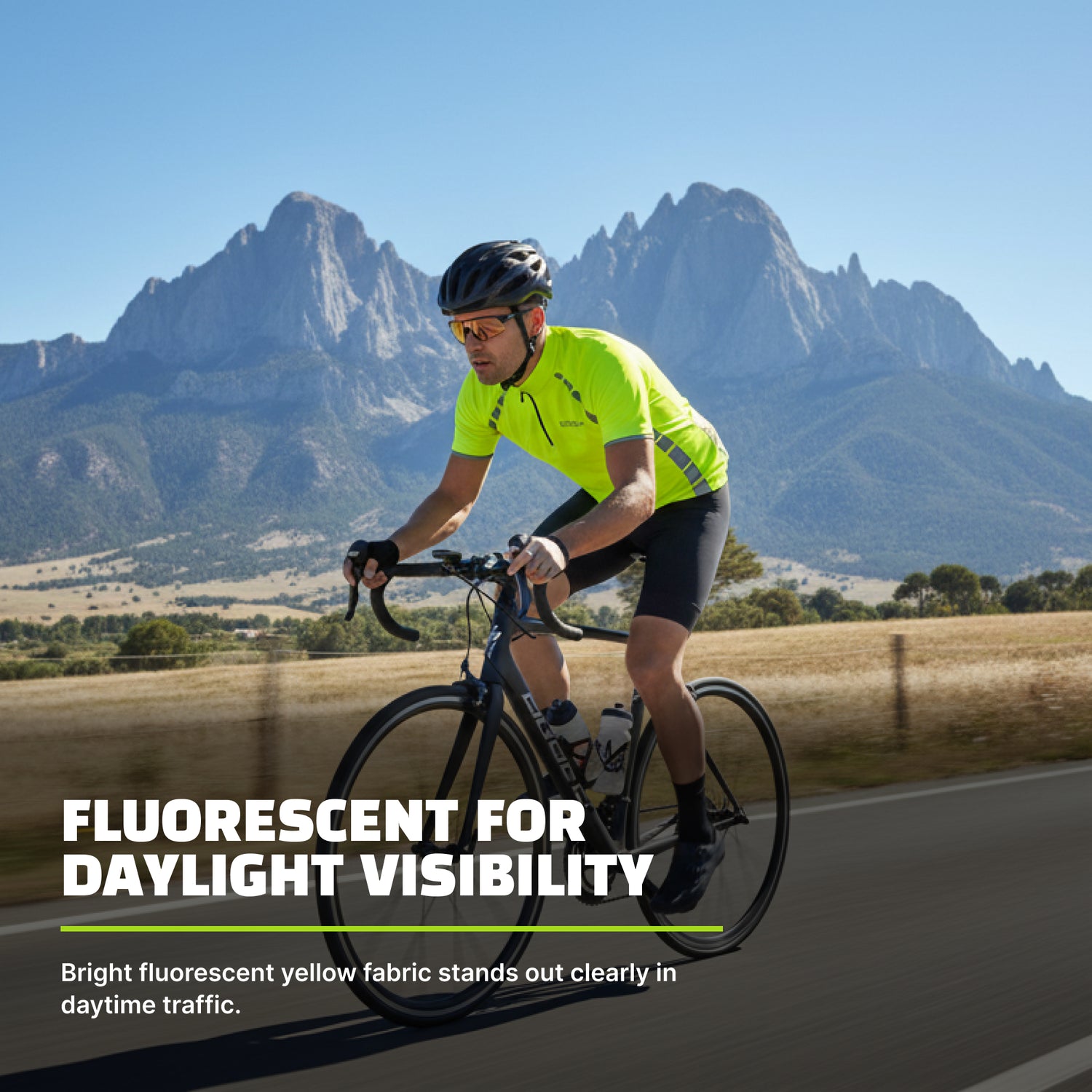 Reflective Half-Zip Cycling Jersey, High Visibility with Retroreflective Sleeves and Pockets