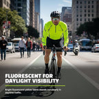 Reflective Cycling Jersey | High Visibility Fluorescent Half-Zip with Retroreflective Panels and 3 Rear Pockets