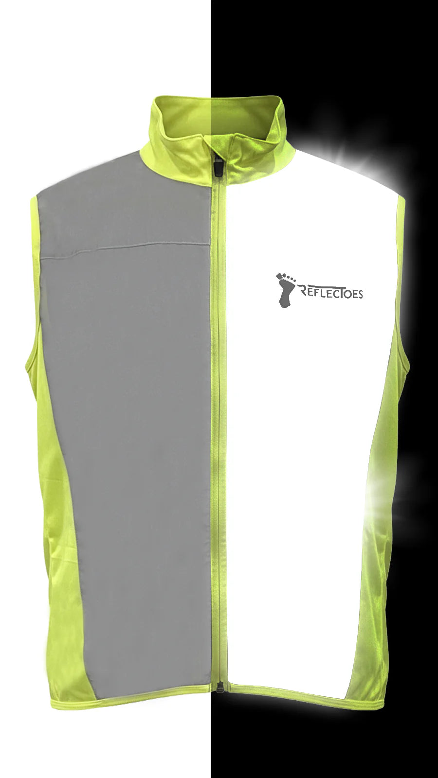 Reflective Packable Running Vest - High Visibility Windbreaker for Cycling