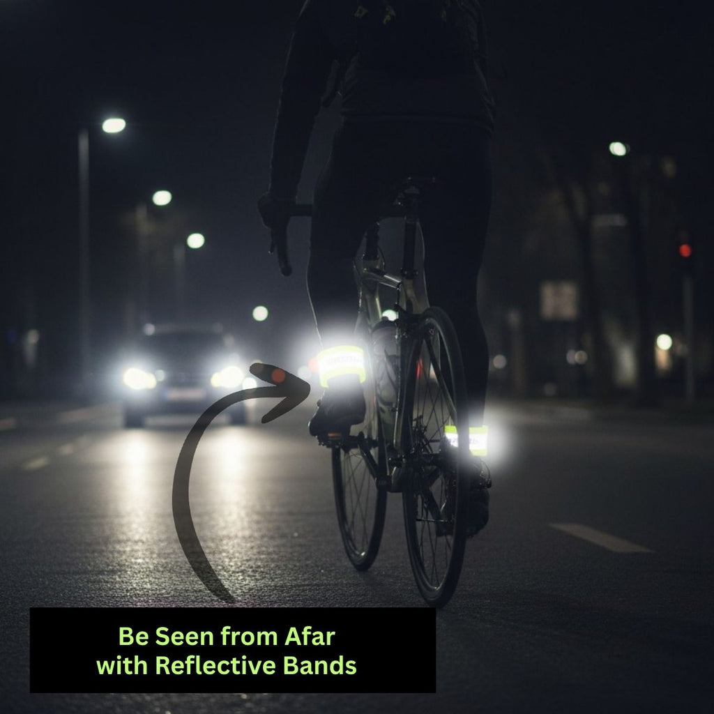 Reflective Safety Bands 2-Pack High-Visibility Fluorescent Arm, Ankle or Wrist Straps