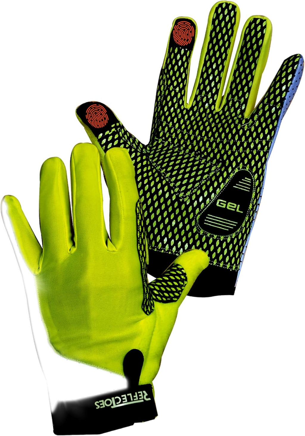 Reflectoes High Visibility Summer Cycling Gloves - High Reflective and Fluorescent (Medium, Full Finger) Reflectoes High Visibility Summer Cycling Gloves - High Reflective and Fluorescent (Medium, Full Finger)