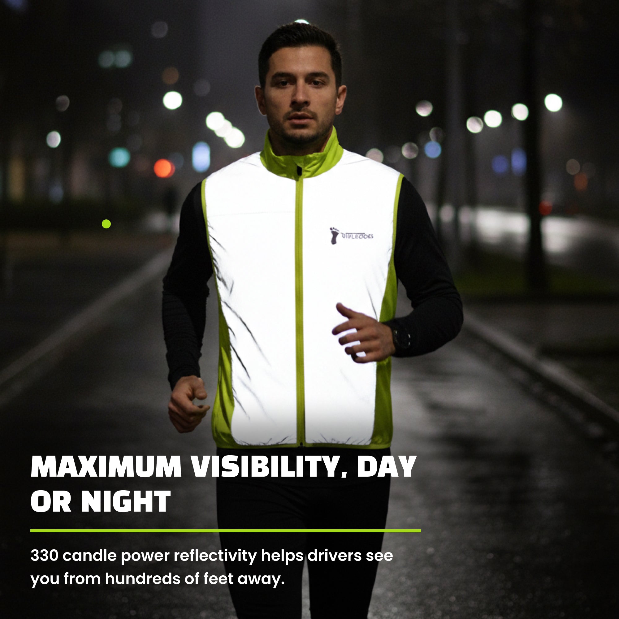 Reflective Packable Running Vest - High Visibility Windbreaker for Cycling