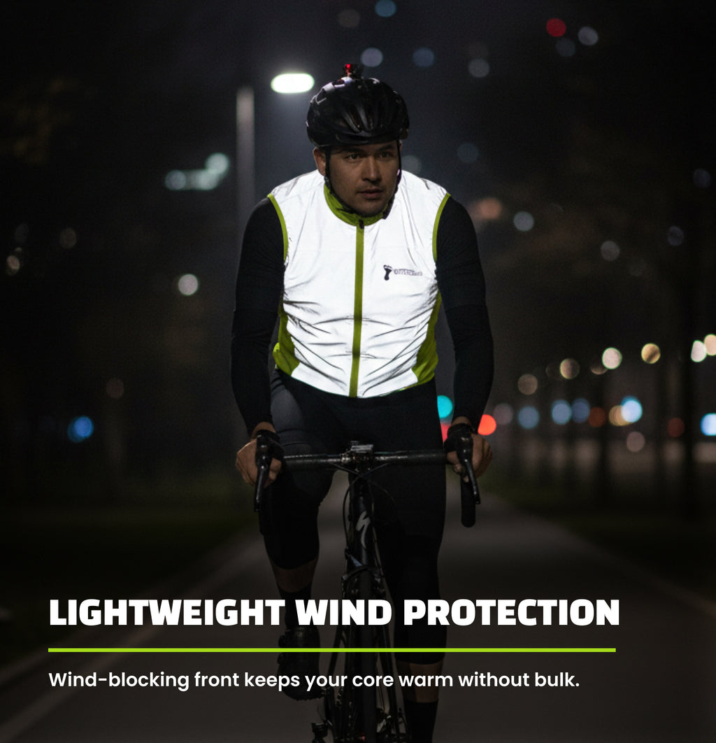 Reflective Packable Running Vest - High Visibility Windbreaker for Cycling