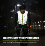 Reflective Packable Running Vest - High Visibility Windbreaker for Cycling