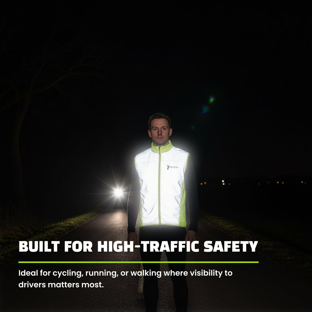 Reflective Packable Running Vest - High Visibility Windbreaker for Cycling