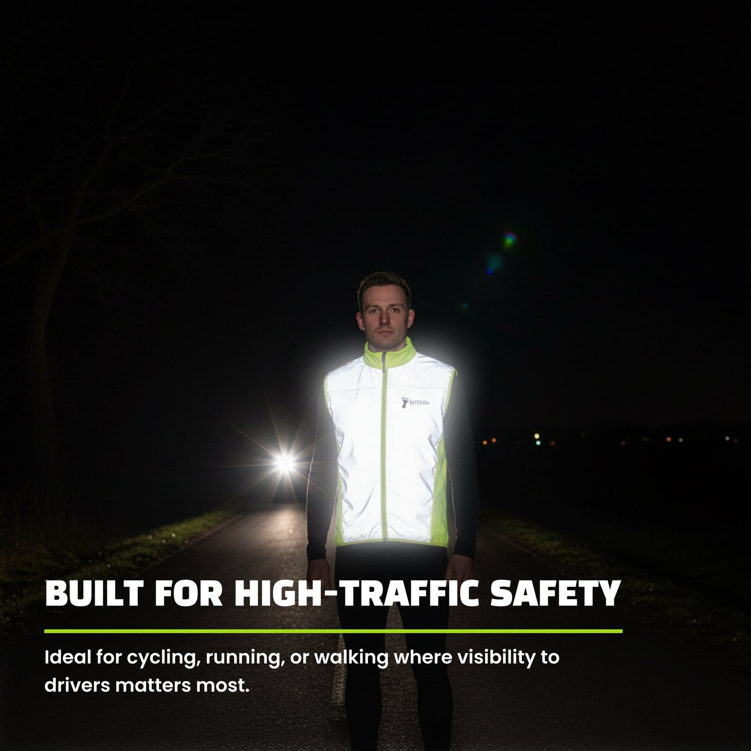 Reflective Packable Running Vest - High Visibility Windbreaker for Cycling