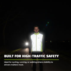 Reflective Packable Running Vest - High Visibility Windbreaker for Cycling