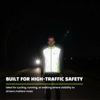 Reflective Packable Running Vest - High Visibility Windbreaker for Cycling