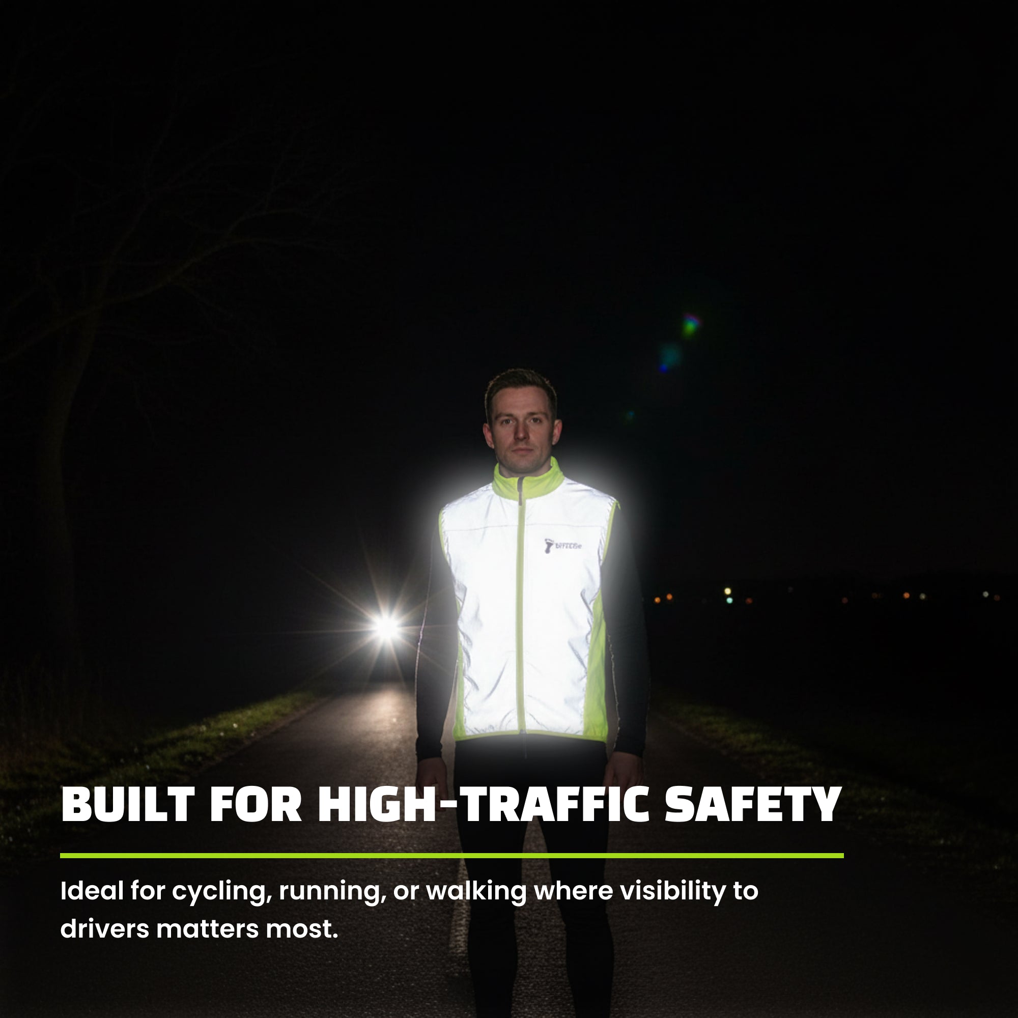 Reflective Packable Running Vest - High Visibility Windbreaker for Cycling