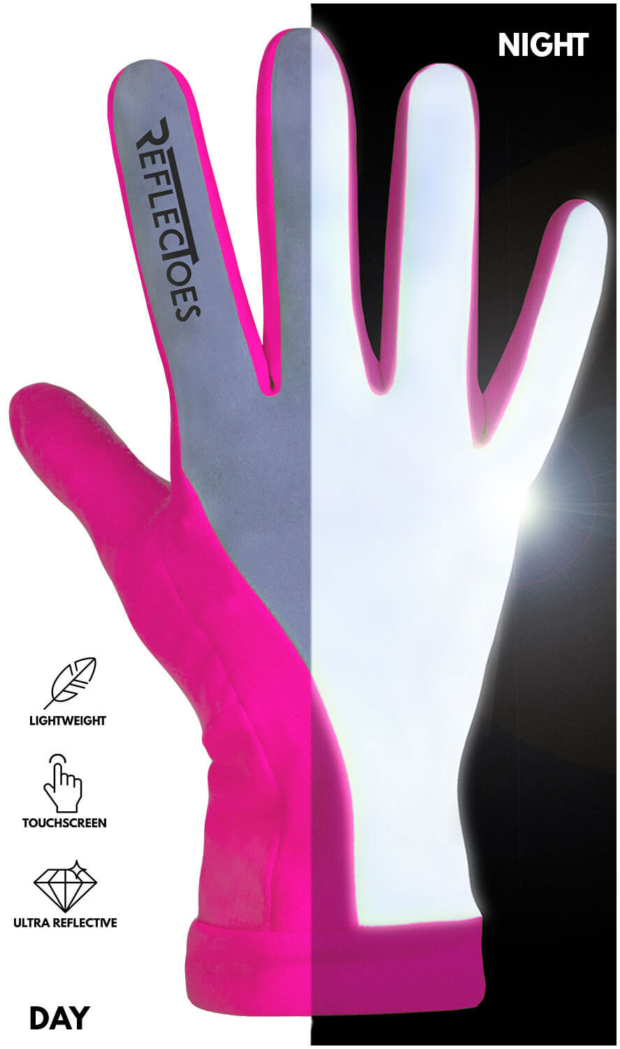 Pink Reflective Gloves