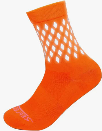 Reflectoes Reflective Running  Cycling Socks – High Visibility Crew Socks for Night Running, Trail & Winter Safety