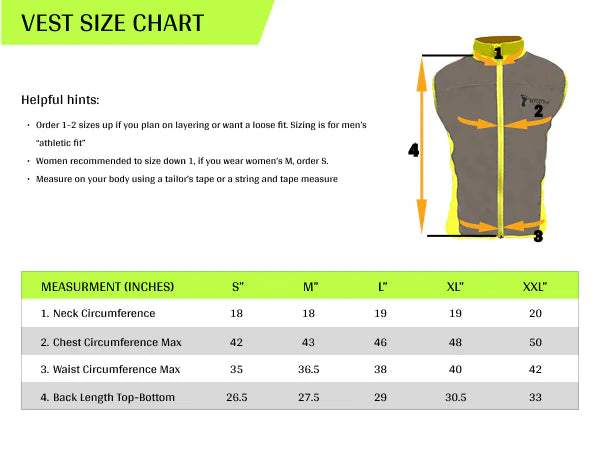 Reflective Packable Running Vest - High Visibility Windbreaker for Cycling