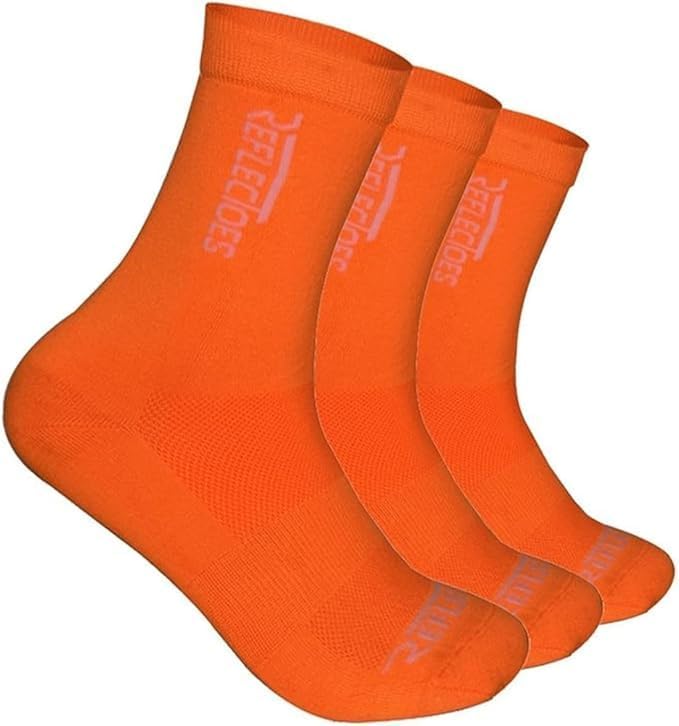 Fluorescent Cycling High Visibility Neon Socks for Daytime Running & Cycling (3 Pairs)
