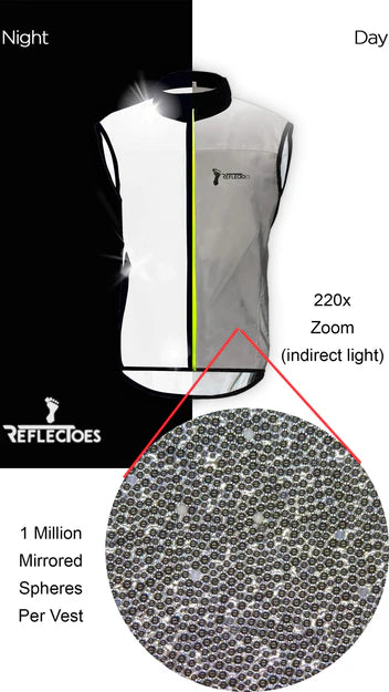 ReflecToes Reflective Windbreaker Vest for Running and Cycling